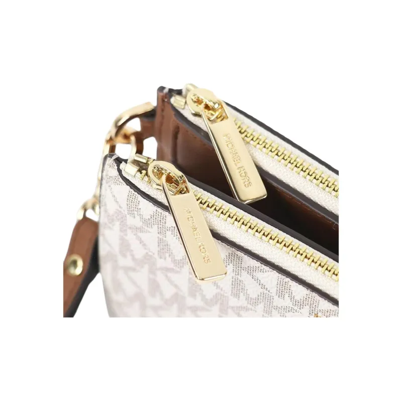 MICHAEL KORS Jet Set Travel Coated Canvas With Polyester Wallet Women's Vanilla White-4