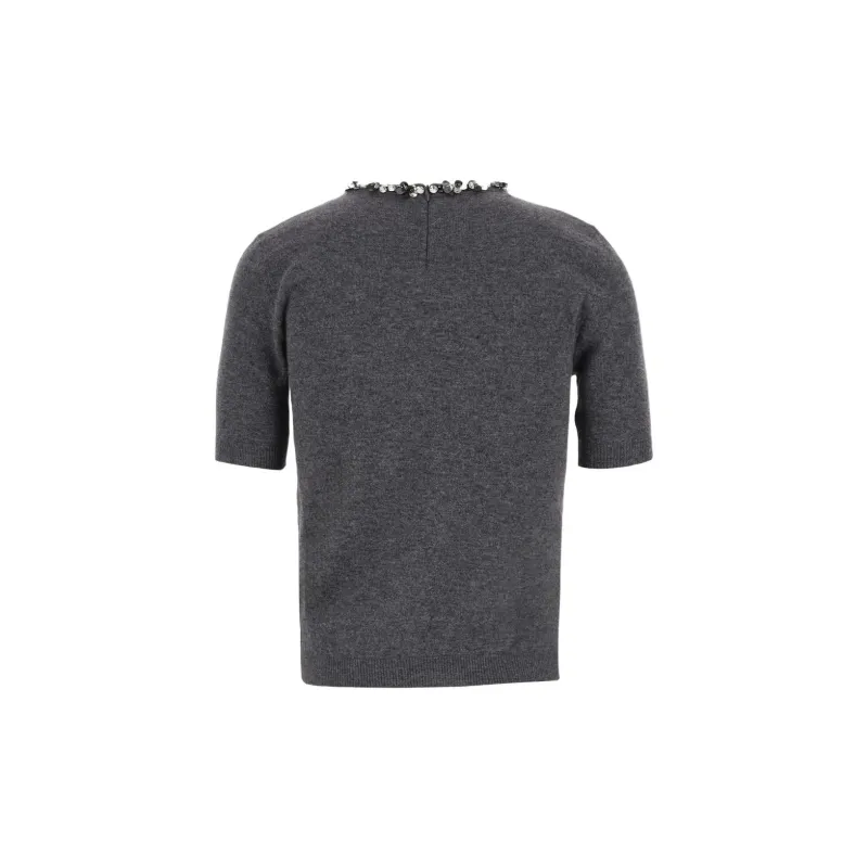 Valentino Embellished Crewneck Short Sleeved Jumper-1