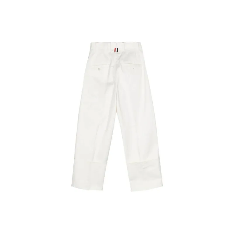 THOM BROWNE Pressed crease Tapered Trousers-1