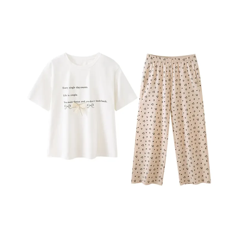JINGYUN Pajama Set Women's Cloud Light White-0