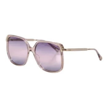 Chloe Acetate Metal Glass Square Sunglasses Unisex Light Pink