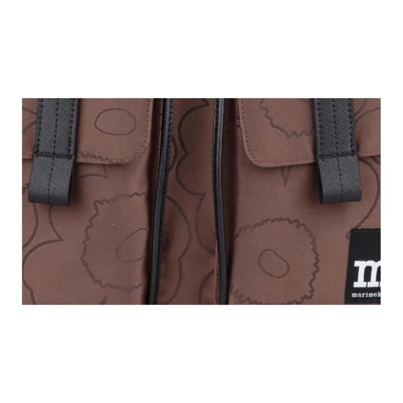 Marimekko Polyester Backpack Large Size Unisex Brown & Black-3