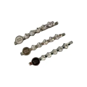 MIU MIU Enamel, Synthetic Crystal Hair Clips Women's White