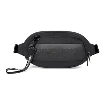 Skechers Fabric One Shoulder Crossbody Fanny Pack Sling Bags Regular Unisex Pitch Black