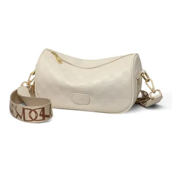 Kevin Cohen Cow Leather With Synthetic Leather Shoulder Bag Women's White/Black