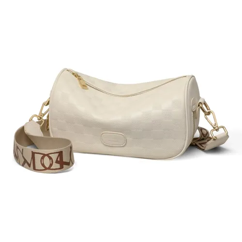 Kevin Cohen Cow Leather With Synthetic Leather Shoulder Bag Women's White/Black