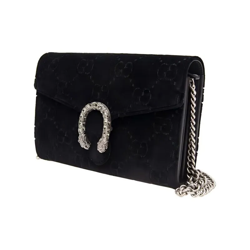 GUCCI Dionysus Velvet Crossbody Bag Women's Black-2