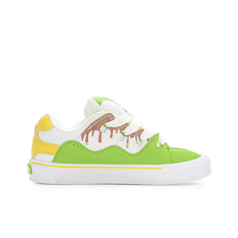 GLO BULL Anti-Slip And Wear-Resistant Lightweight Low-Top Skateboard Shoes Unisex Beige Green Yellow-1