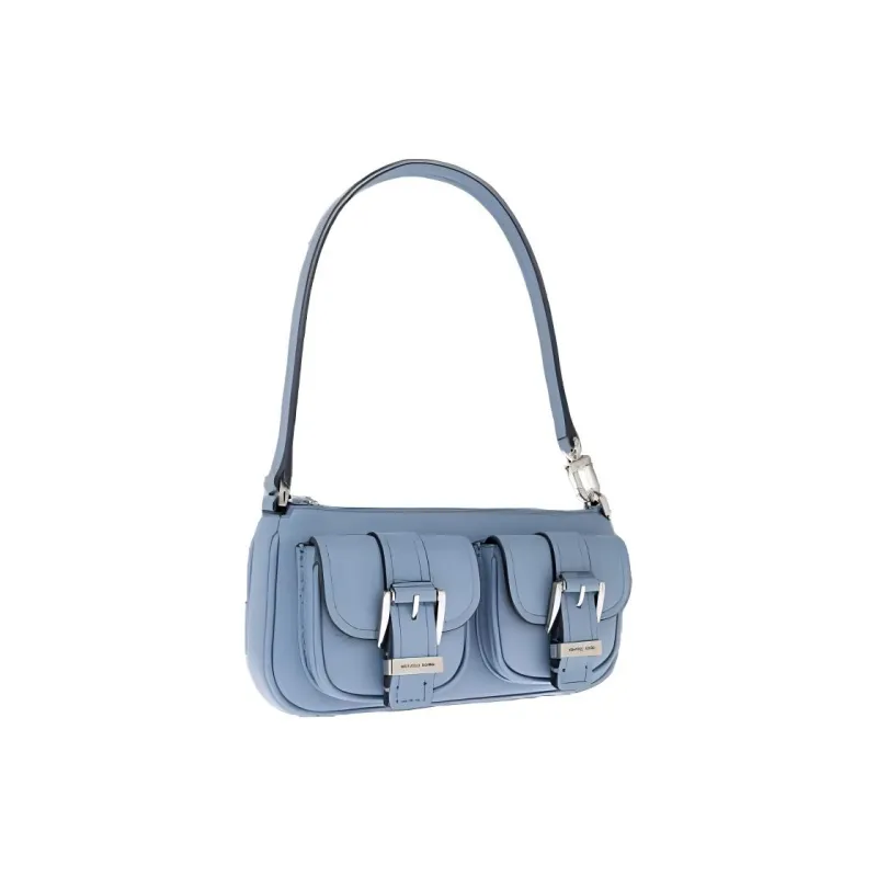 MICHAEL KORS Leather Shoulder Bag Women's Blue-1