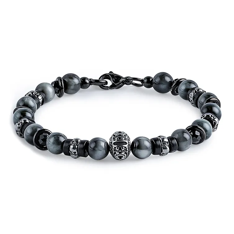 Cuud Hawk's Eye Stone Bracelets Men's-0
