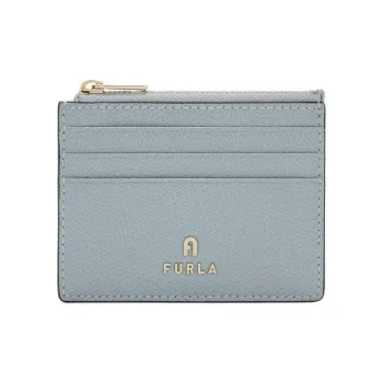 Furla Leather Card Holder Small Size Women's Lake Blue