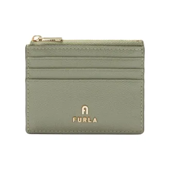 Furla Leather Card Holder Small Size Women's Green