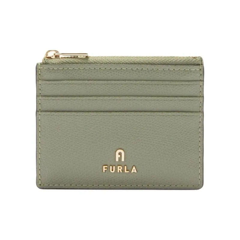 Furla Leather Card Holder Trumpets Women's Green-0