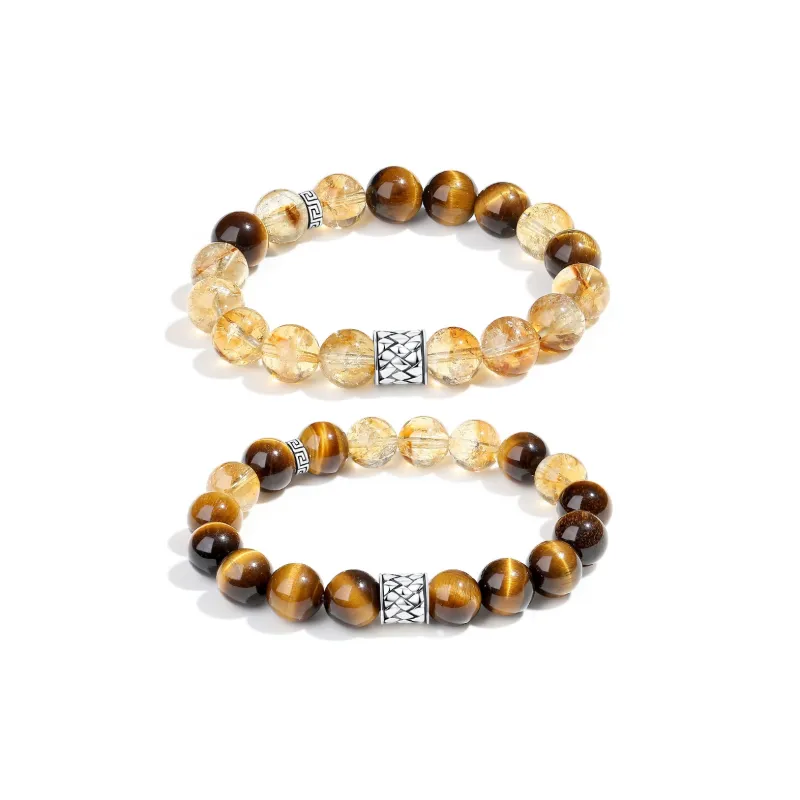 PUTUOSHANWENCHUANG Tiger's Eye Stone Bracelets Unisex-5