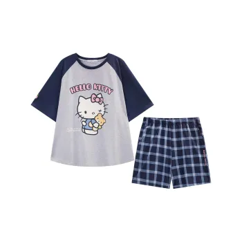 GUKOO x Hello Kitty Sanrio Series Pajama Set Women's Silver Gray