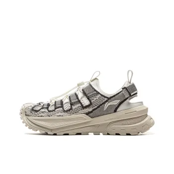 LiNing CF Tracing Non slip Wear resistant Shock Absorption Low Top Trekking Shoes Unisex Ecru