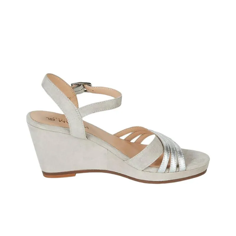 JB MARTIN Quolidays Strap Sandals 8cm Women's Gray-1