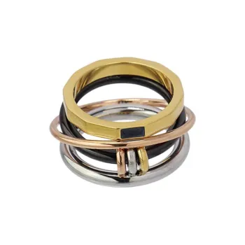 ANARTXY Zircon Rings Unisex Black