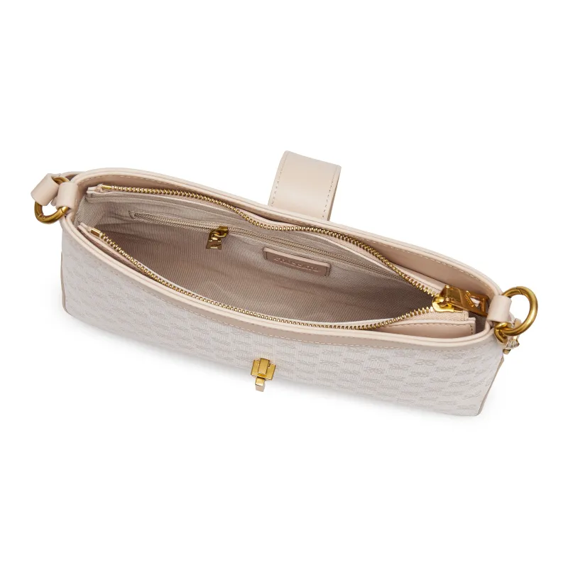 Staccato Fabric Shoulder Bag Tubas Women's Classical Style Ecru-3