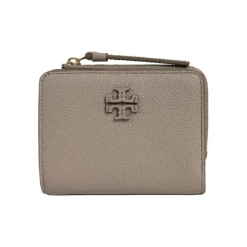 TORY BURCH Leather Wallet Women's Gray