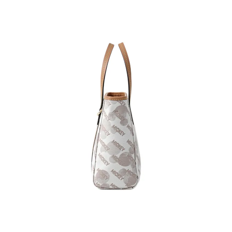 FION Disney Clever Brocade Series Fabric Shoulder Bag, Crossbody Bag, Handbag Medium Size Women's White Camel-2