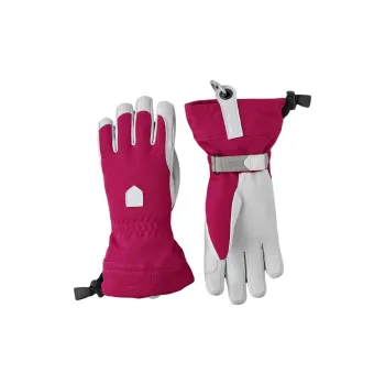 HESTRA Goat Leather Polyester Elastane Gloves Women's Fuchsia