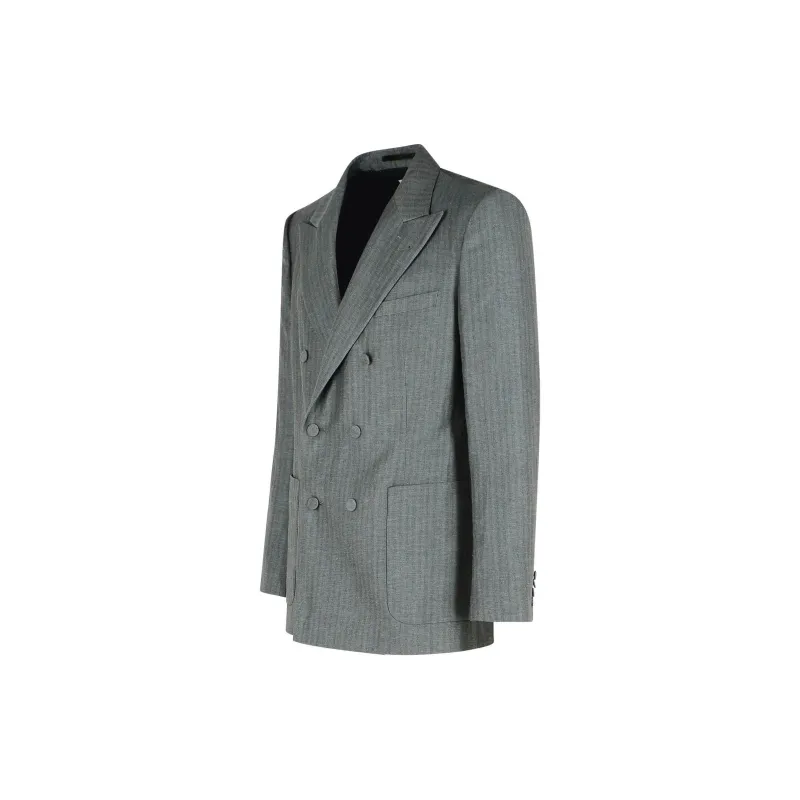 DRIES VAN NOTEN Double Breasted Striped Blazer-2