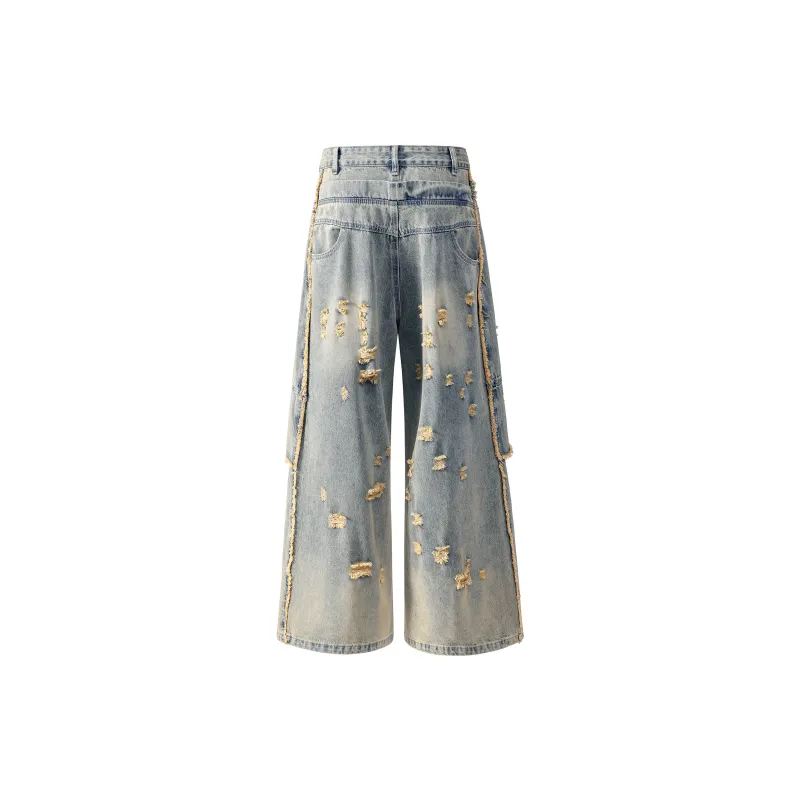 KM Jeans Unisex Distressed Color-1