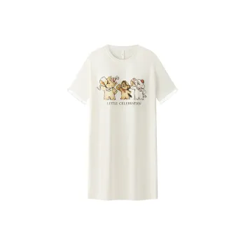 Gongdie x CHAHUAXIAODIU LIANMINGKUAN Nightgown Women's Apricot