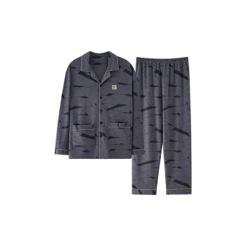 Pretty Lady Pajama Set Men's Gray Blue