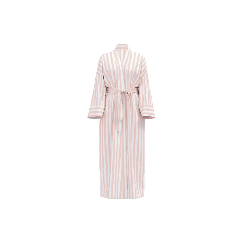 Victoria's Secret Pajama Robe Women's Orange White Stripes-0