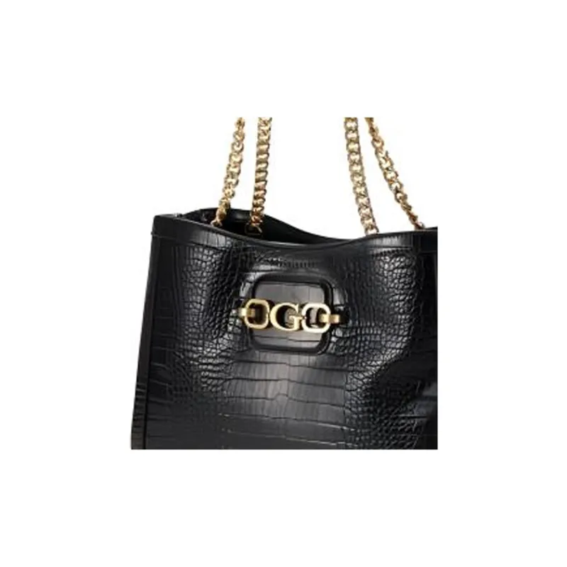 GUESS Artificial Leather Tote Bag Shopping Bag Handbag Shoulder Bag Regular Unisex Black-1