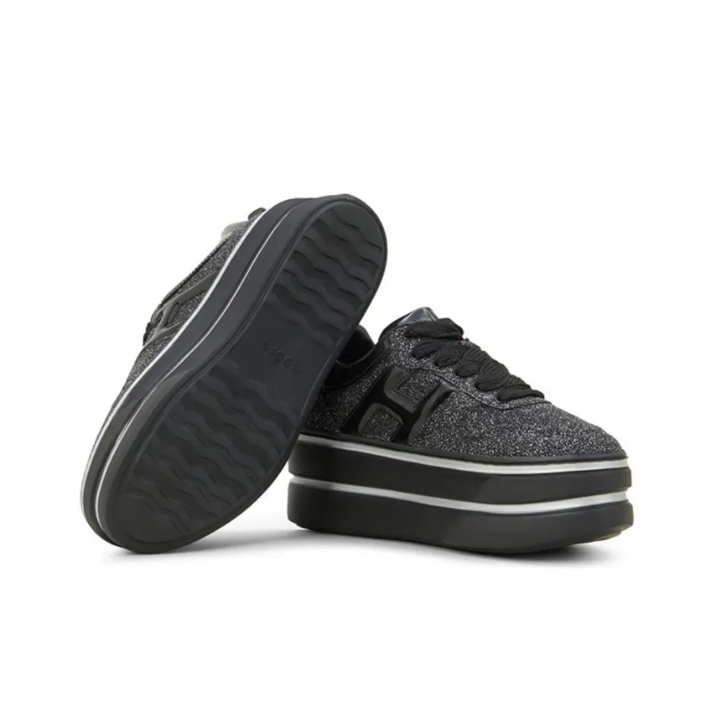 HOGAN H449 Low Top Skateboard Shoes Women's Black-5