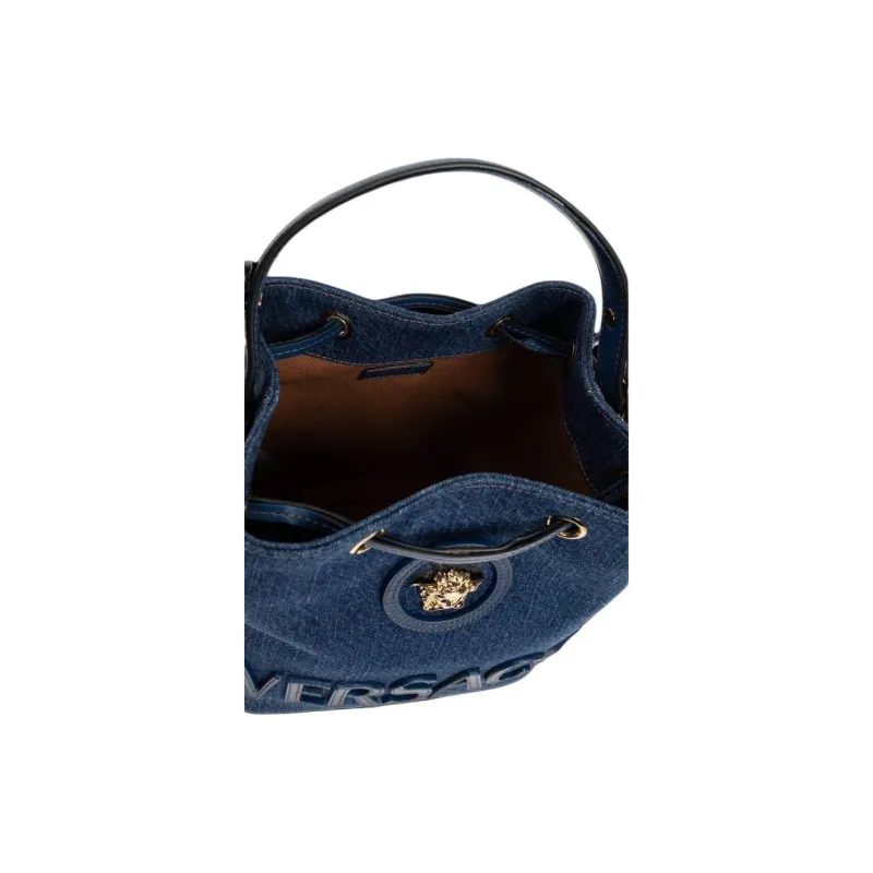 FANSIZHE La Medusa Fabric One Shoulder Handbag Women's Marine Blue-4