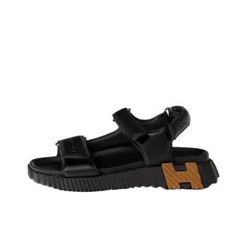 HERMES Junior Strap Sandals 3.7cm Women's Black