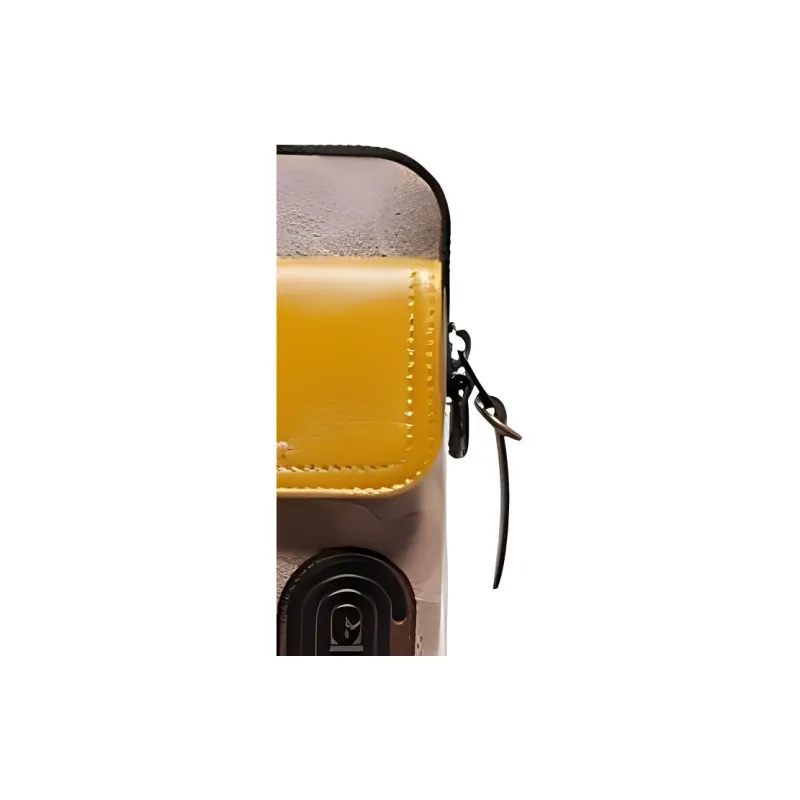 COACH Canvas With Leather Cell Phone Pouch, Shoulder Bag, Crossbody Bag Mini Women's Brown & Yellow-2