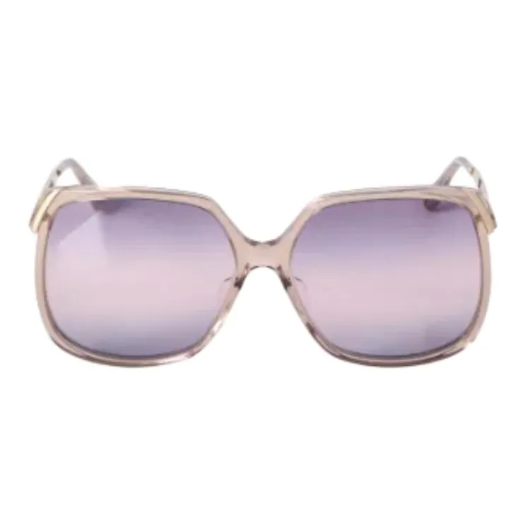 Chloe Acetate Metal Glass Square Sunglasses Unisex Light Pink-1