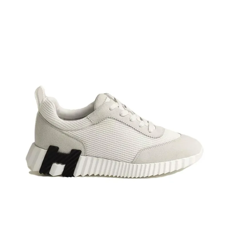 HERMES Bouncing Low-Top Casual Shoes Women's White-1