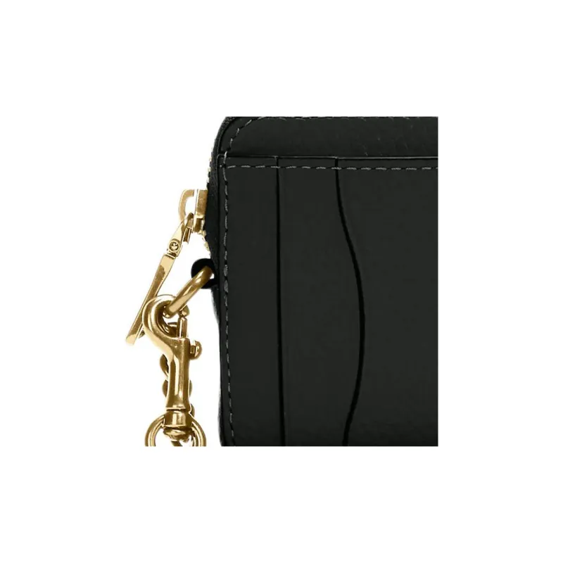 COACH Card Case Pebbled Cow Leather Document Wallet Card Holders Mini Women's Dark Green-4