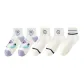 2 Pack White Purple Pattern+2 Pack White Heart+White Three Stripes