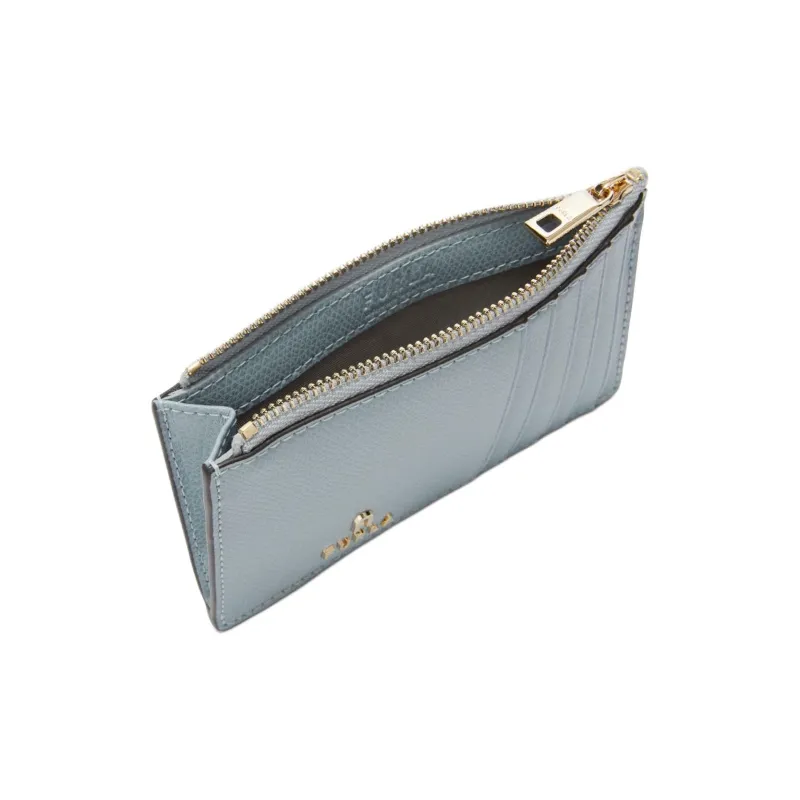 Furla Leather Card Holder Medium Size Women's Lake Blue-2