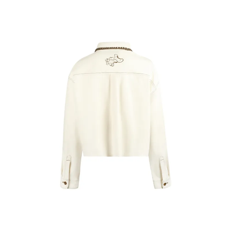 Valeria Obbaco Denim Jacket Unisex White-1