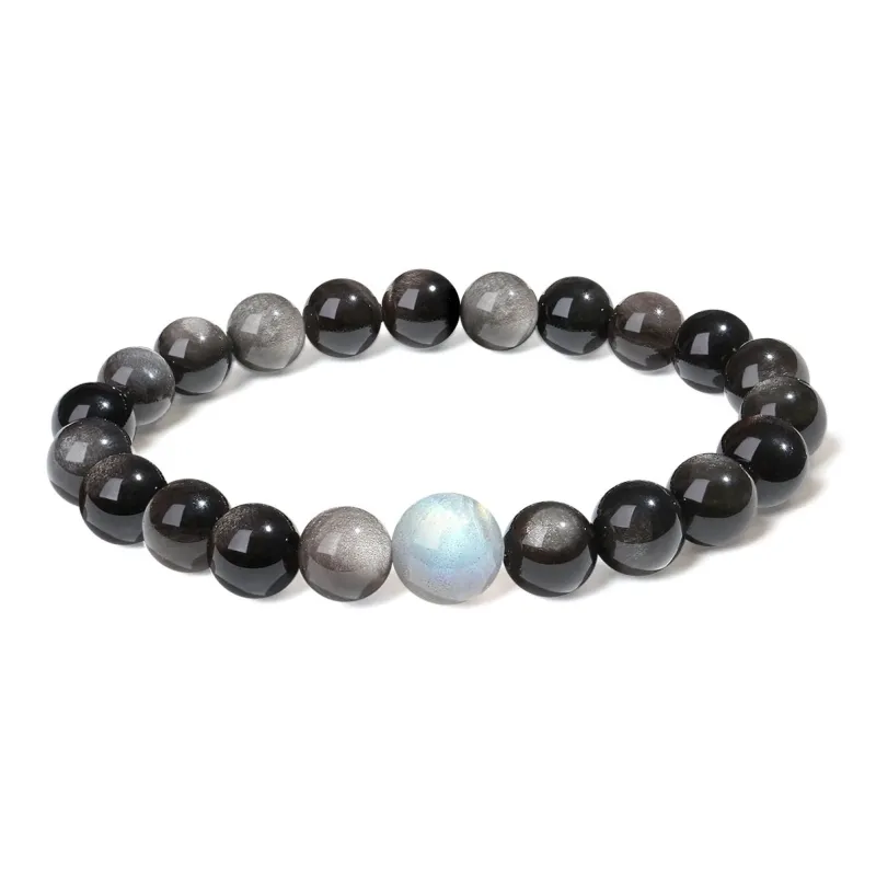 PUTUOSHANWENCHUANG Obsidian Bracelets Unisex-1