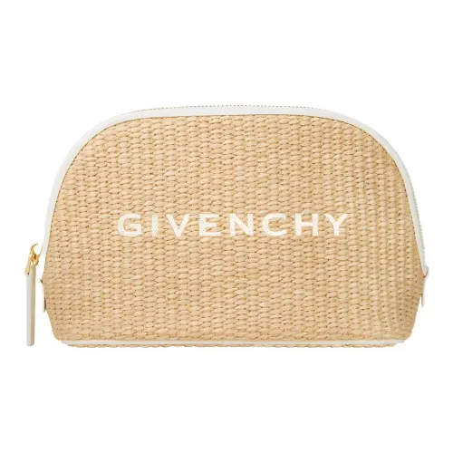 GIVENCHY G-Essentials Fabric With Cow Leather Clutch Women's Natural Color