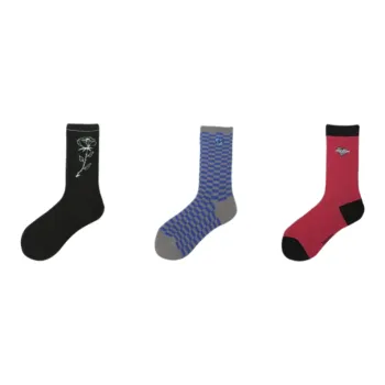 Vine Color Mid Calf Socks Unisex 3 Pack Virtual Memory