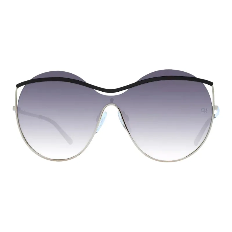 Ana Hickmann Metal Irregular Shape Sunglasses Women's Black-1