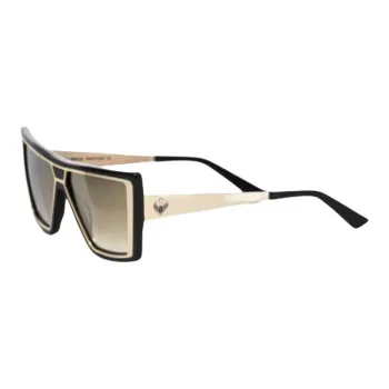 Frankie Morello Acetate Rectangular Sunglasses Unisex Black