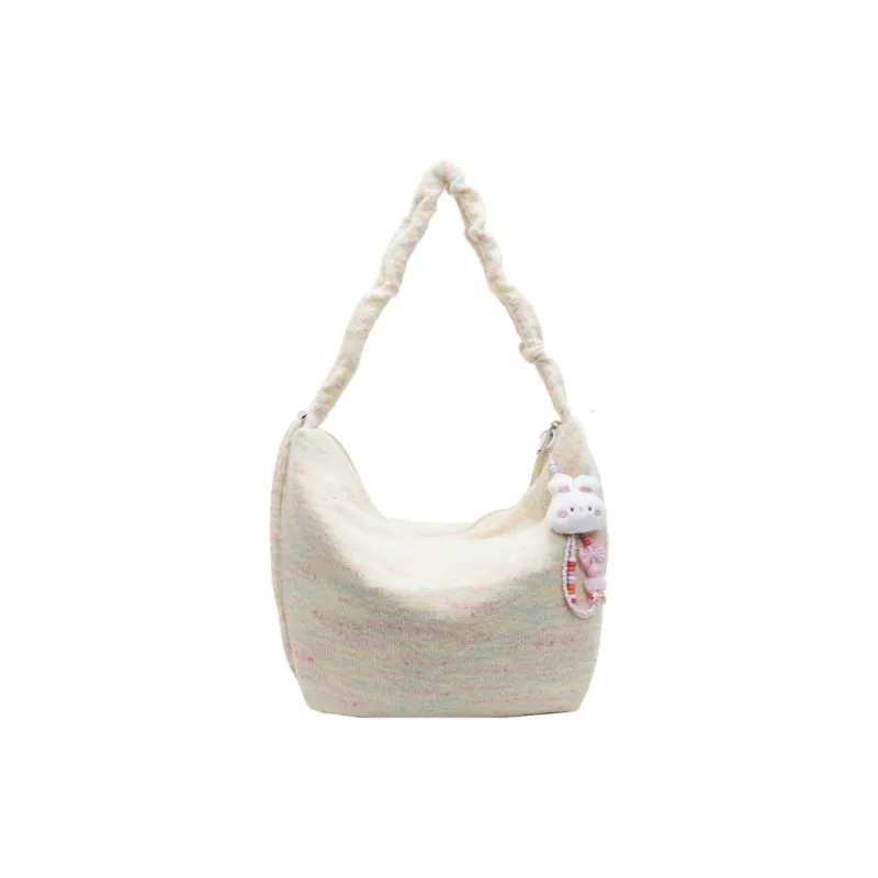Bistar Galaxy Knitted Fabric Shoulder Bag Regular Unisex White/Pink/Yellow/Light Blue-2