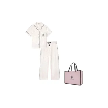 Victoria's Secret Pajama Set Women's White Butterfly