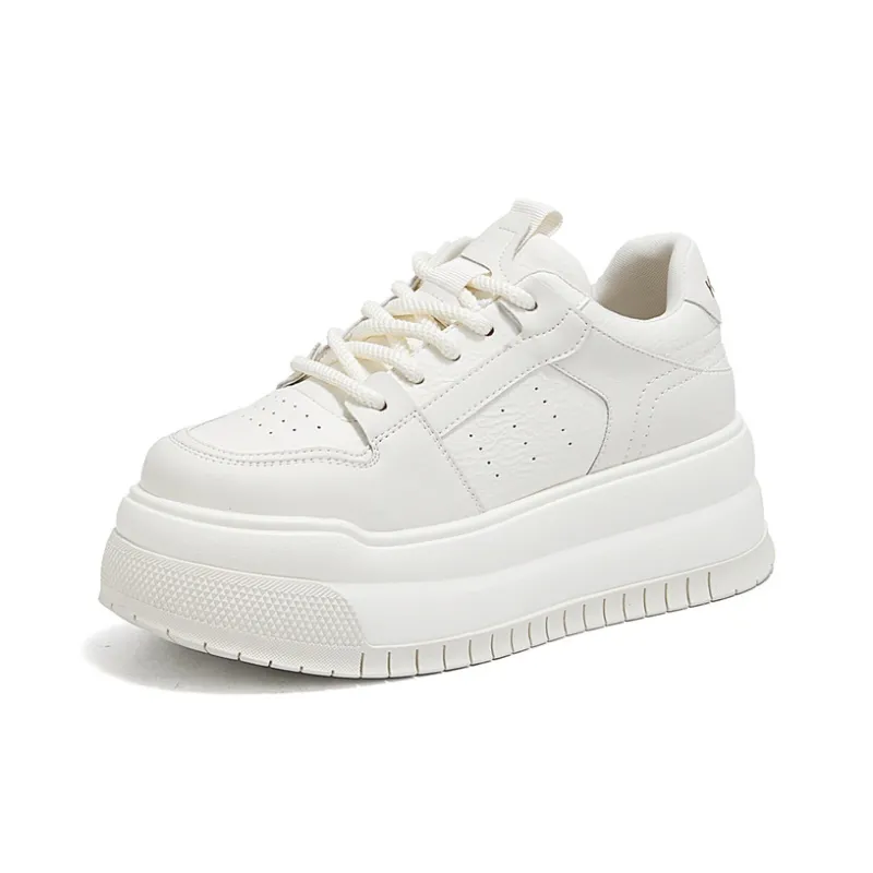 KEKAFU Anti-Slip And Wear-Resistant Height Increasing Low-Top Casual Shoes Women's Beige-1